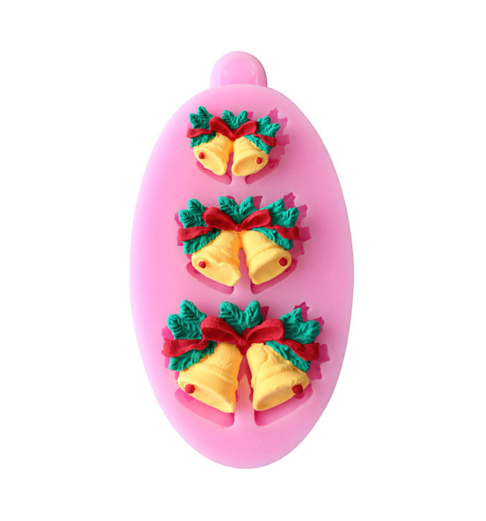 Christmas Jingle Bells Fondant Cake Cupcake Sugarcraft Silicone Mould