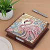 Wooden DIY Flamingo Diamond Painting Kit Note Box with 160 Papers for Office