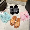 Gioiacombo™ Pantofole in pelliccia di coniglio sfumato di nuovo stile per pantofole in pelliccia con suola spessa autunnali e invernali