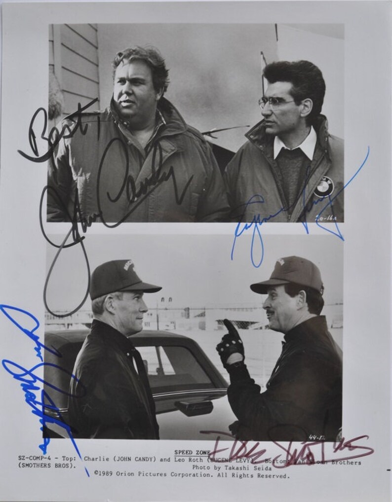 JOHN CANDY CAST Signed Photo Poster painting X4 Speed Zone Eugene Levy, Tom Smothers, Dick Smothers wcoa