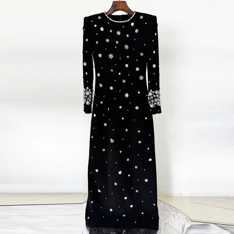 Nigikala Nigikala New Star Fashion Heavy Industry Nails Studded Long Dress Dress Dress Dress
