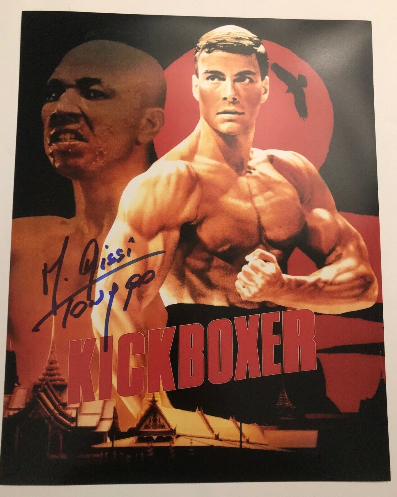 GFA Kickboxer Movie Tong Po * MICHEL QISSI * Signed 11x14 Photo Poster painting PROOF MH9 COA