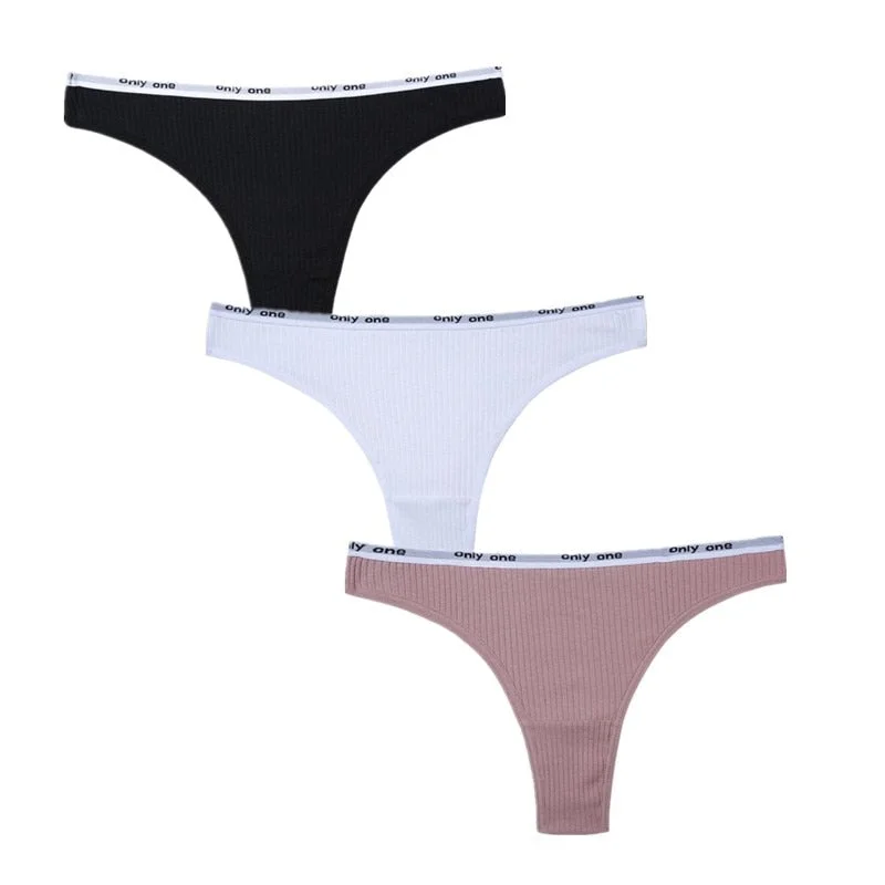 3Pcs/Lot Cotton Thong Panties Sexy G-string Briefs Lace Thongs Women Underwear Panties for Female Girls Ladies Pantys Underpants