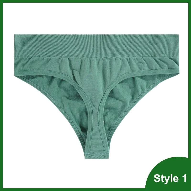 Sexy Thongs Panties Women G-String Female Underpants Solid Color Comfortable T-back Female High-Rise Wide Side Thong 1/2PCS