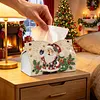 Santa Claus DIY Pearl Diamond Painting PU Cover Tissue Holder Kit Pearl Art Painting Decoration for Home & Gifts