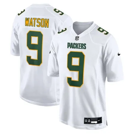 Youth Green Bay Packers #9 Christian Watson  Tundra White Fashion Game Jersey