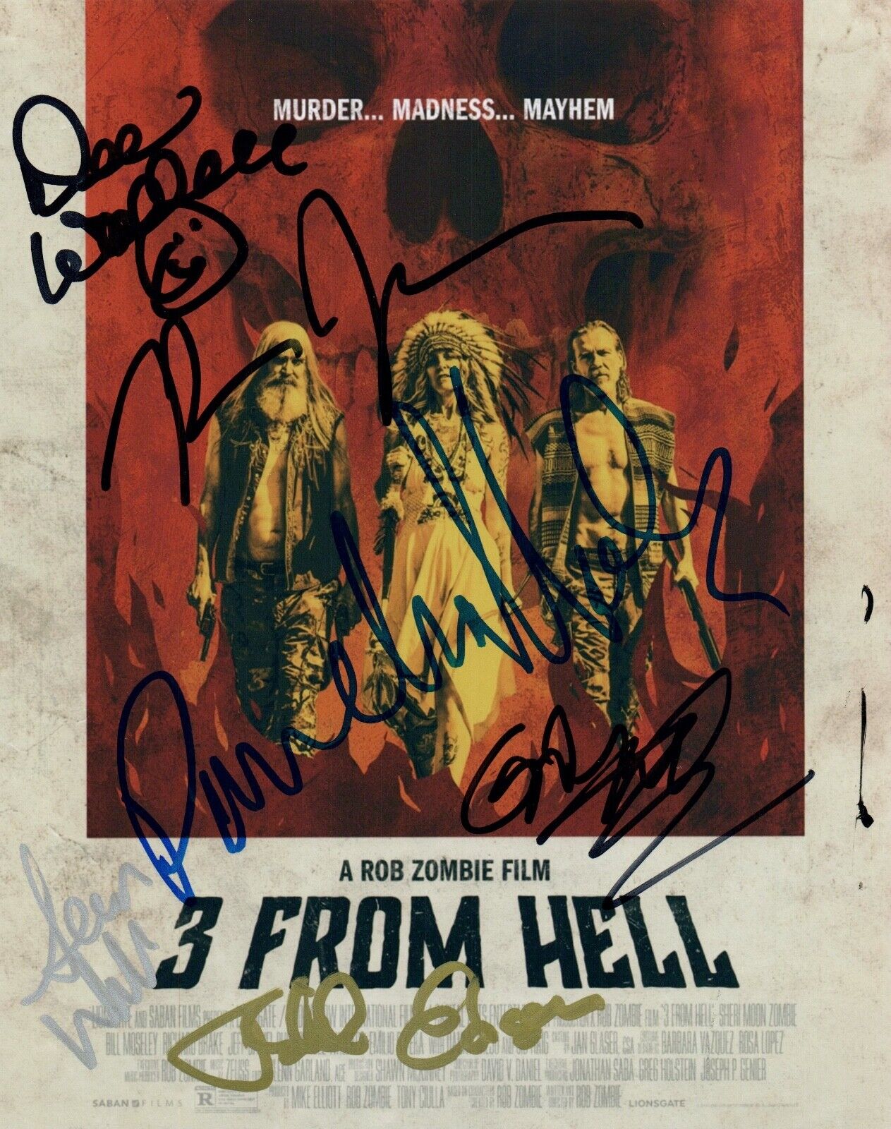 3 FROM HELL Cast Signed Autographed 8x10 Photo Poster painting by 6 COA