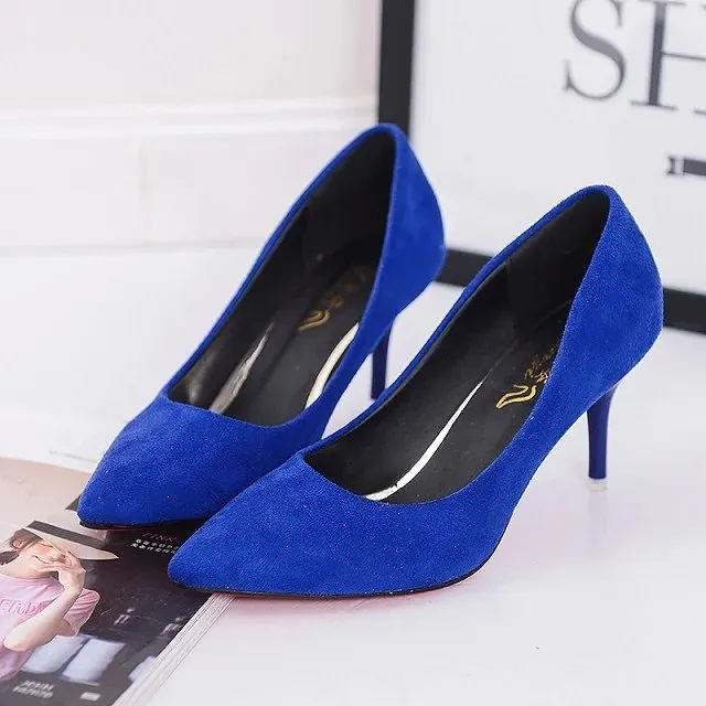 Breakj Breakj Shoes Light-Mouthed Sharp Single Shoes Fine Heel Velvet Large-Size High Heels Women's Shoes