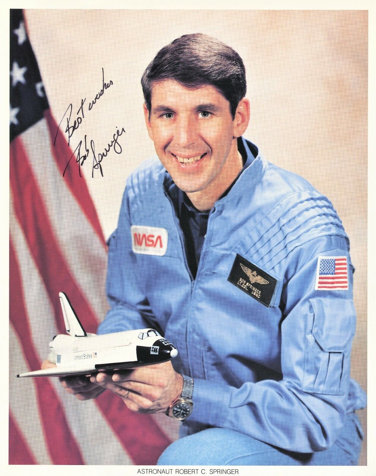 Shuttle Astronaut ROBERT C. SPRINGER Signed Photo Poster painting