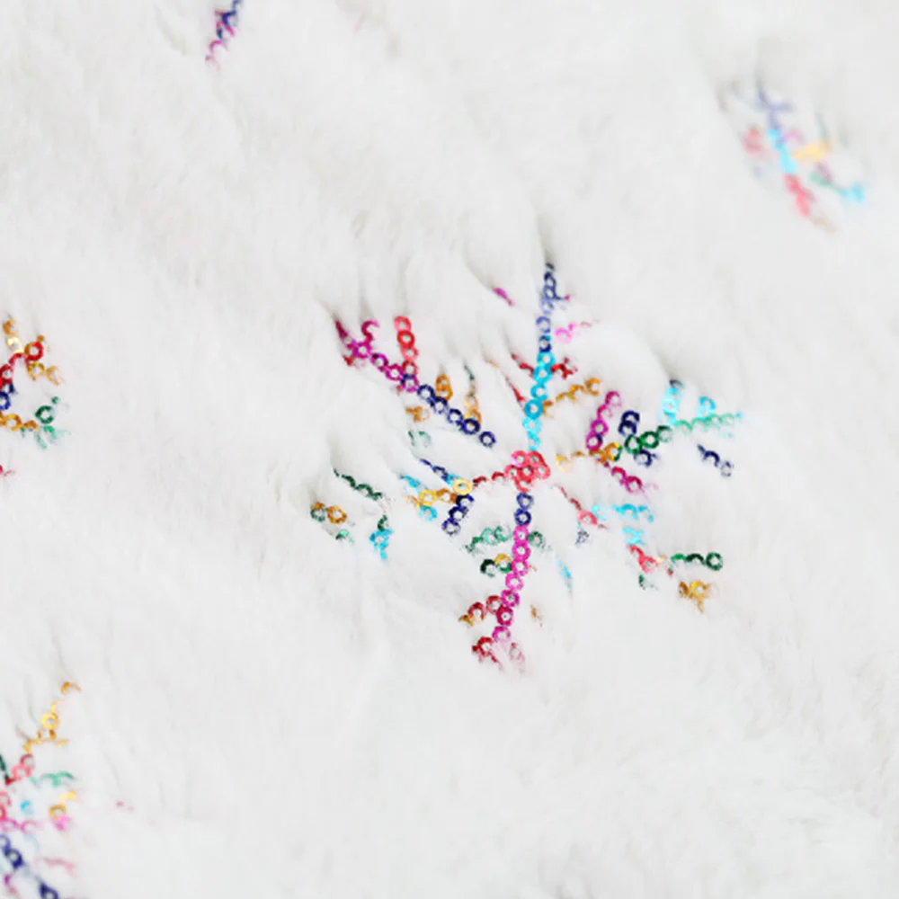 Plush snowflake sequin Christmas tree skirt decorations