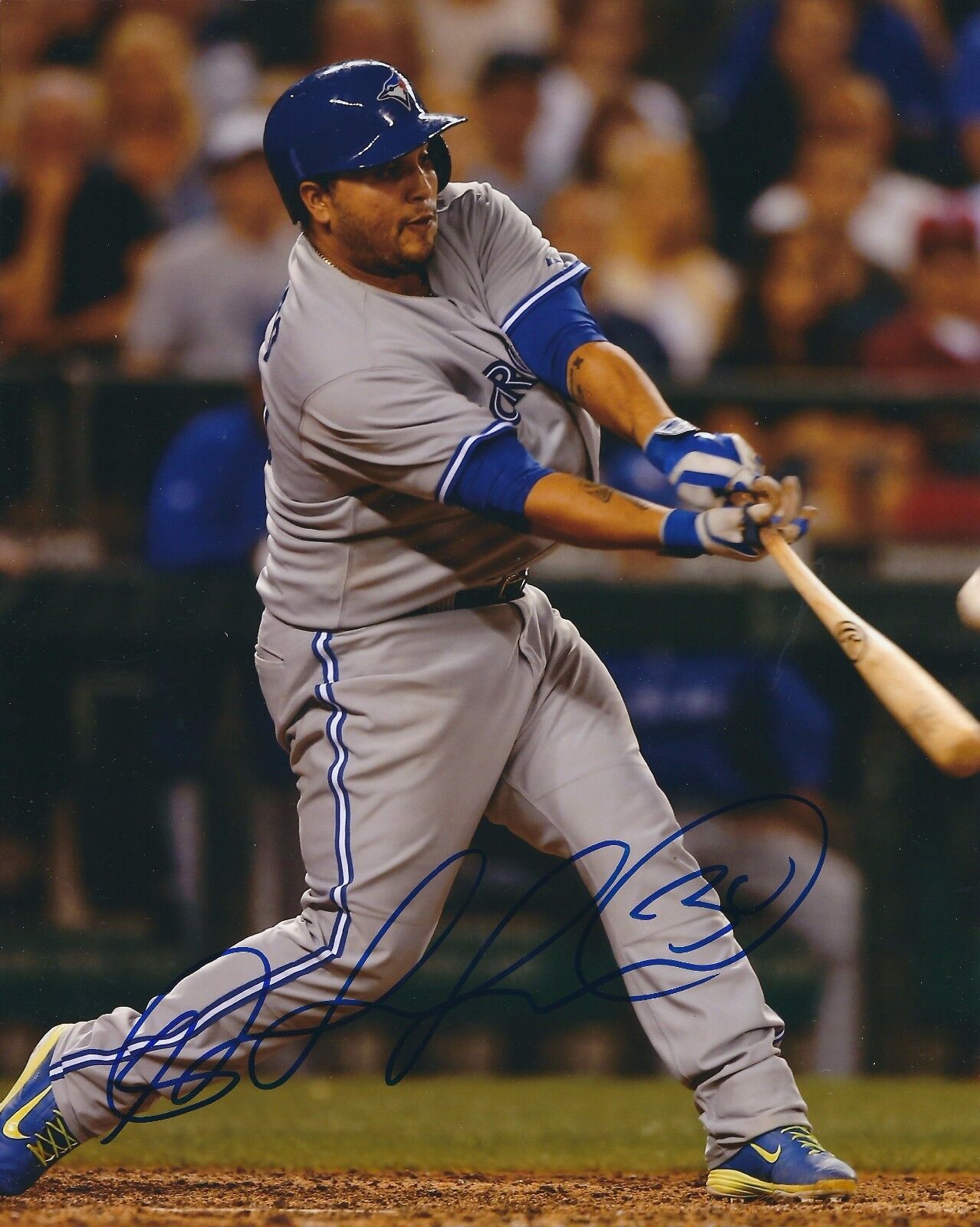 Autographed DIONER NAVARRO Toronto Blue Jays 8x10 Photo Poster painting w/ COA