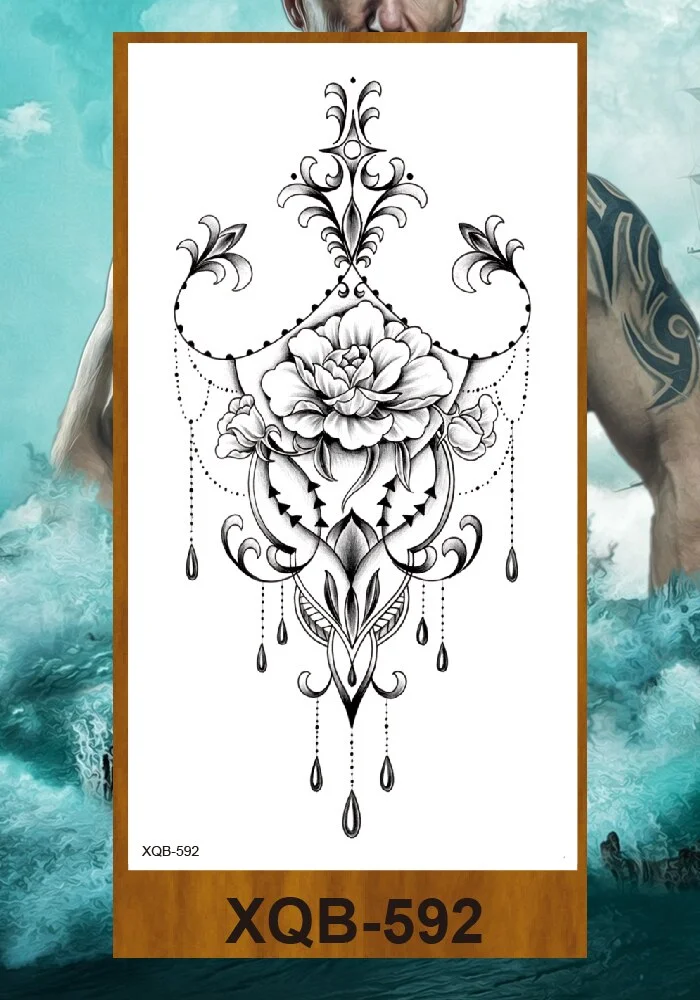 Temporary Tattoos Stickers Woman Arm Neck Chest Fake Necklace Tattos Girl Flower Cute Pussy Cat Body Makeup Waterproof Serpenti