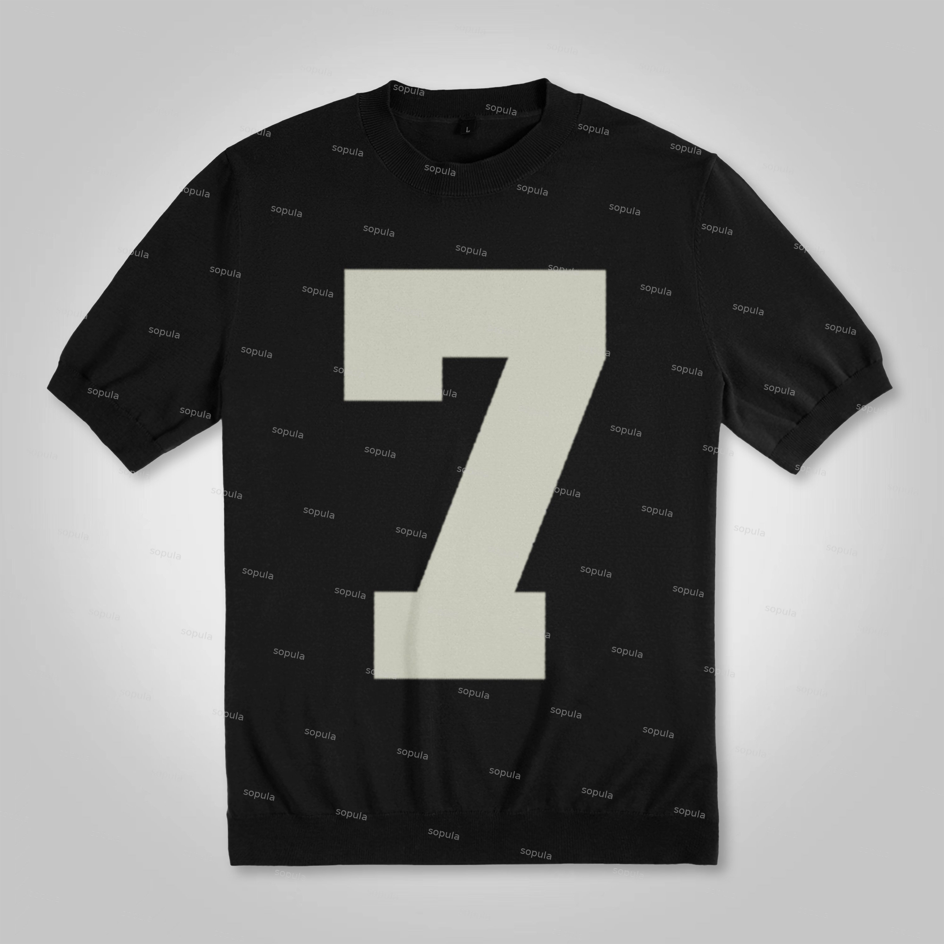 Sopula Figure Of The Letter No. 7 Graphic Cotton Knitted T-Shirt - SOPULA