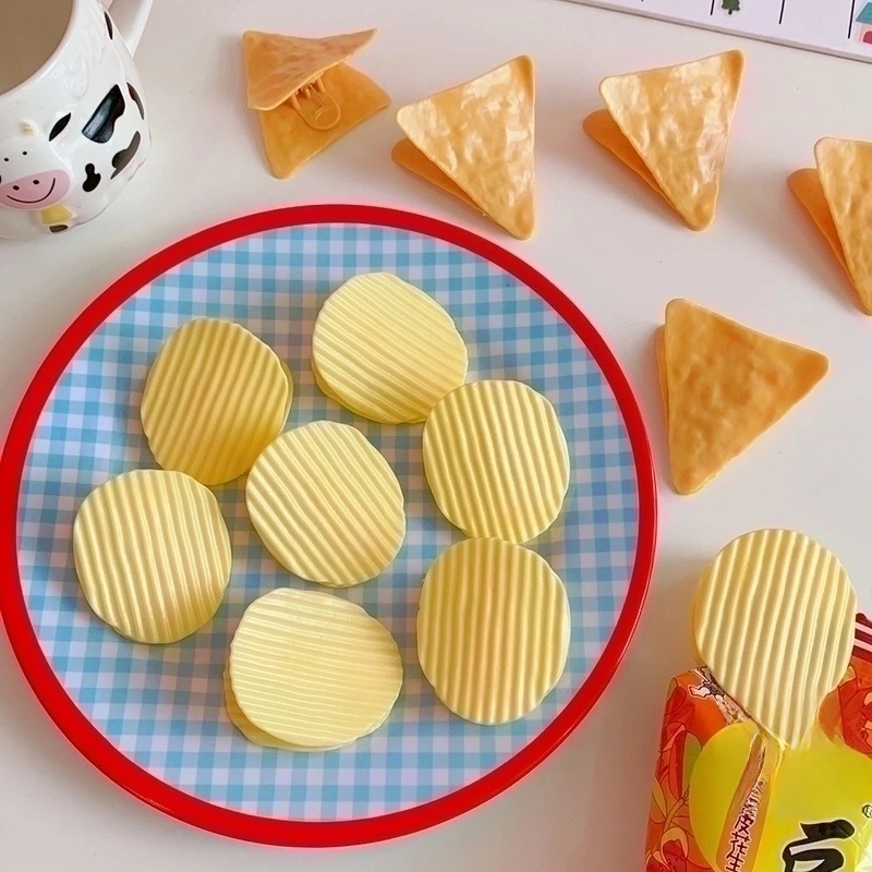 Ins Yellow Potato Chips Clip Student Cute Simple Book Storage Material A Scrape Of The Pen Snack Photo Hand Account Clip