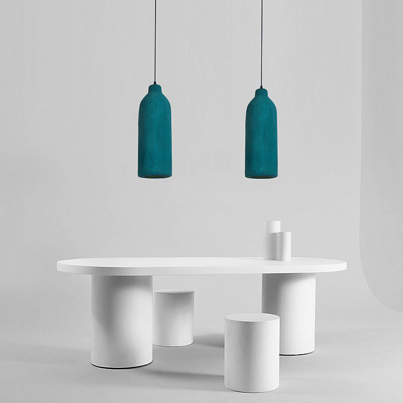 Contemporary Scandinavian Polystyrene Bottle 1-Light Pendant Light For Dining Room