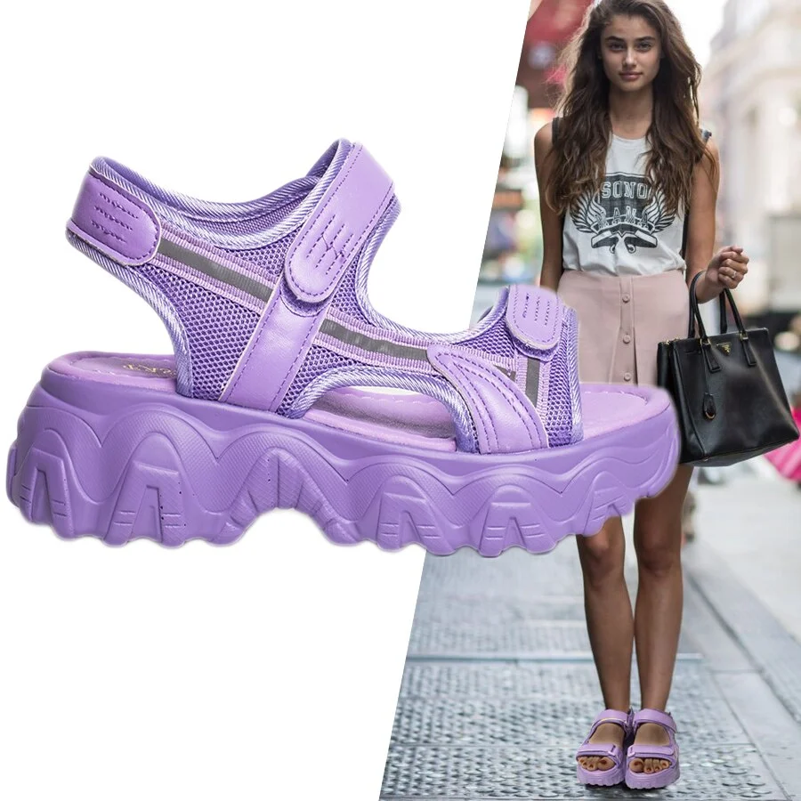 Fujin 6cm Women Sandals Cute Comfy Shoes Comfortable Ladies 2021 Slides Stylish Shoes Women Summer open toe Platform Sandals