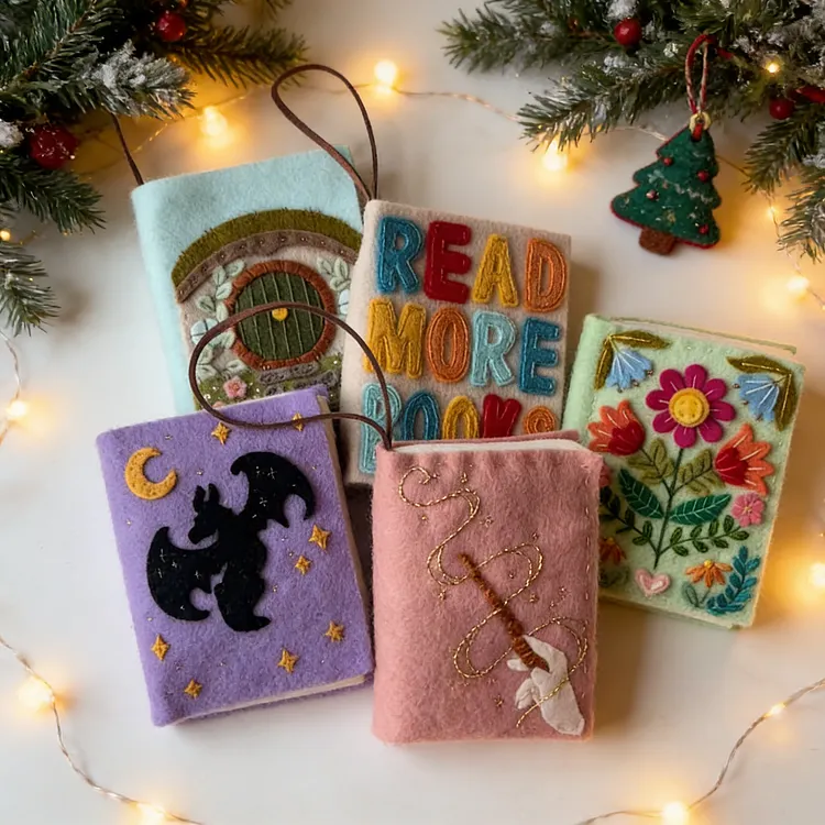 Felt Book Ornament & Needle Book Template Set