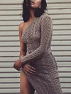 Split-Side And Hollow One-Shoulder Sweater Dresses