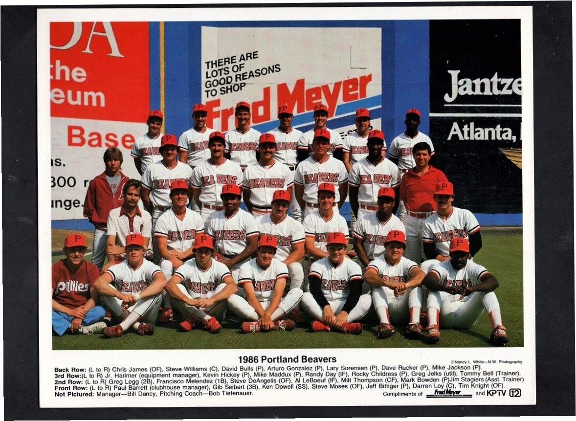 1986-PORTLAND BEAVERS -PCL-ORIGINAL TEAM ISSUED Photo Poster painting