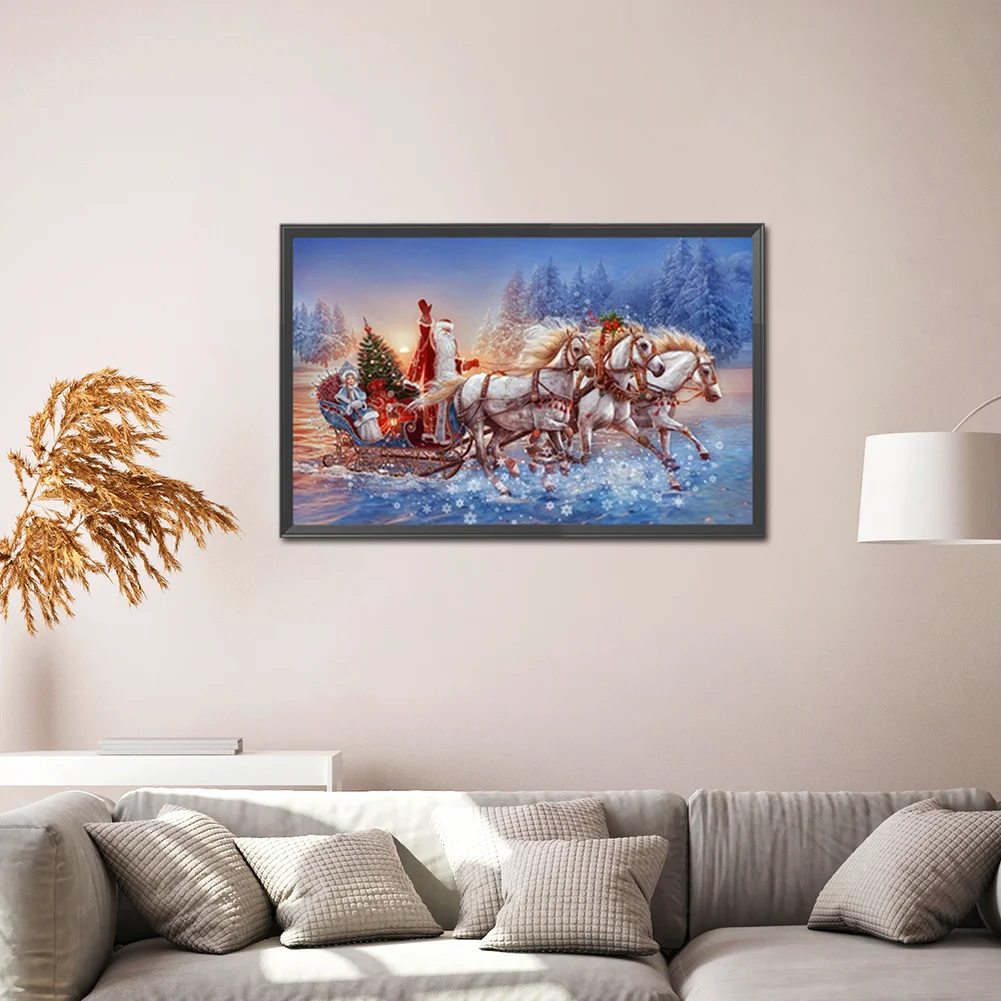Diamond Painting - Full Round Drill - Santa Sleigh(60*40cm)
