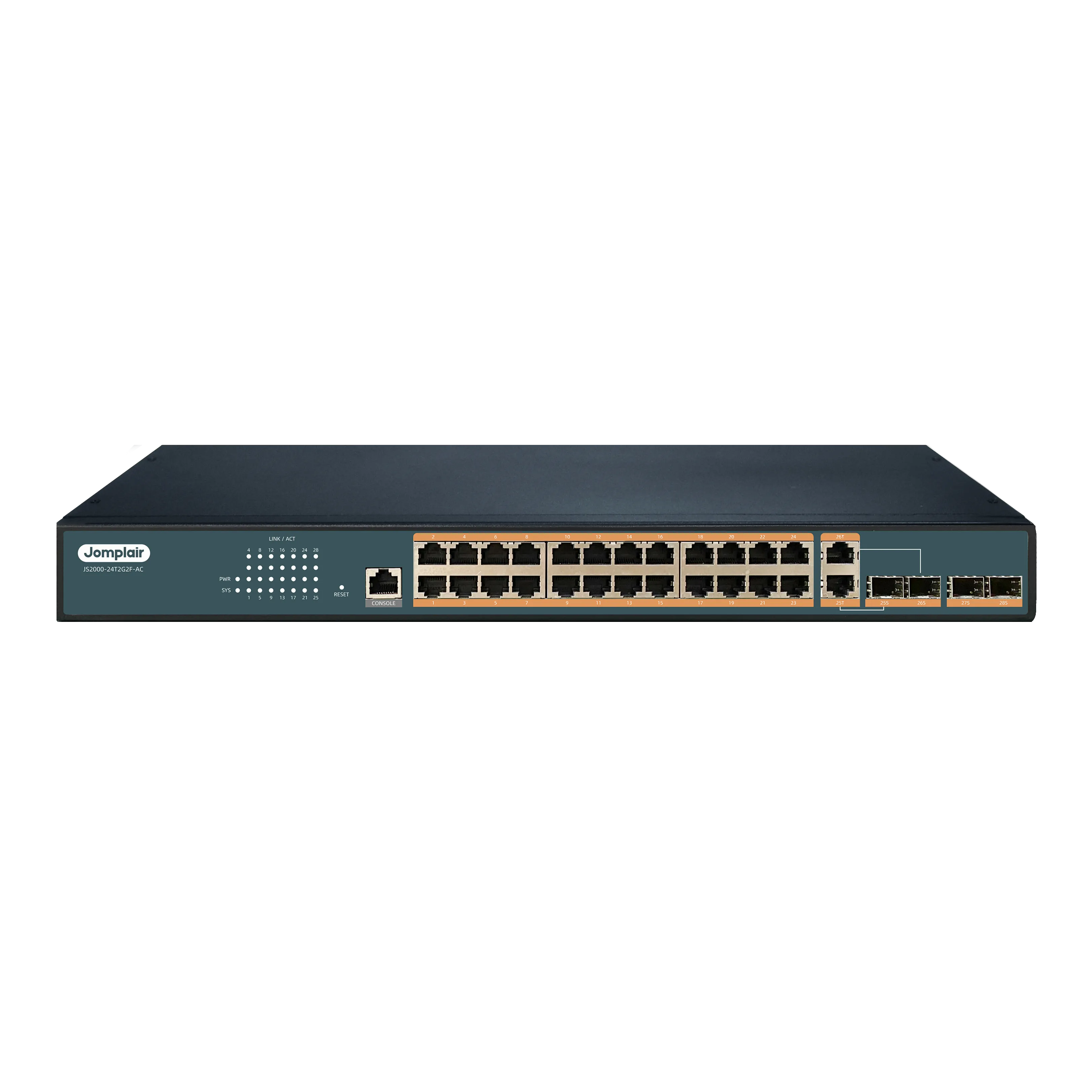 JS2000-24T2G2F-AC, 24 x 1Gb RJ45, L2+ Managed Switch