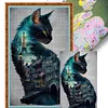 Cat Scenery-11CT Stamped Cross Stitch 40*70cm(Big Size) tapestrymarket