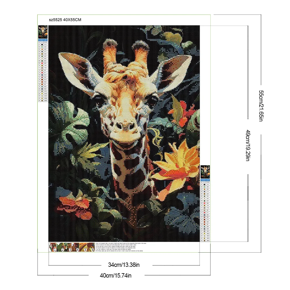 Diamond Painting - Full Round Drill - Giraffe(Canvas|40*55cm)