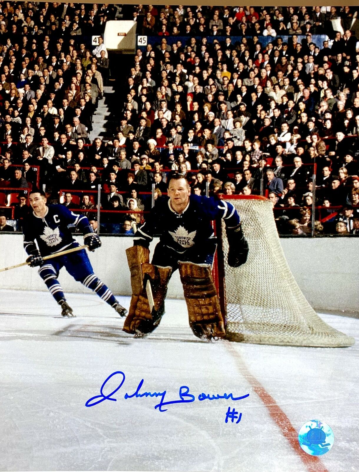 Johnny Bower Signed 8x10 Photo Poster painting Toronto Maples Leafs New York Rangers Autograph