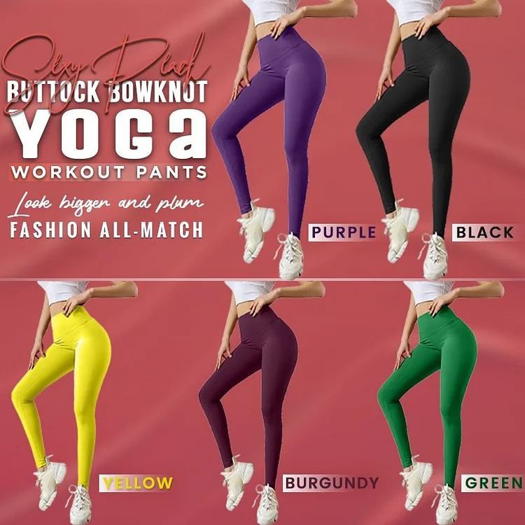 Sexy Peach Buttock Bowknot Yoga Workout Pants