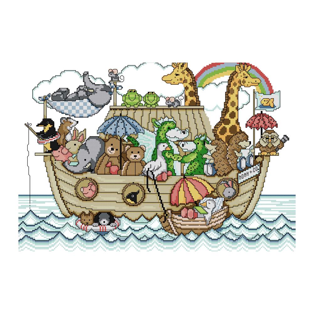 

Noah\ S Ark - 14CT Stamped Cross Stitch - 49*36cm, 501 Original