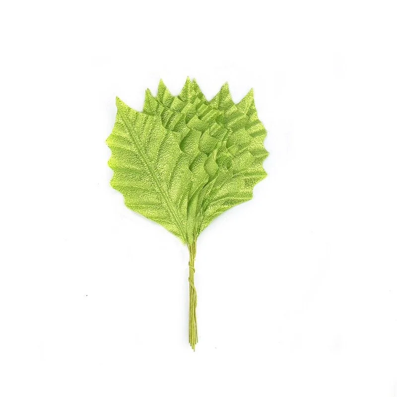 60pcs Artificial Silk Maple Gold Leaves Home Wedding Party Christmas Decoration Accessory Scrapbooking Fake Flower