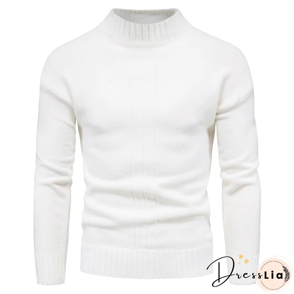 Half High Collar Casual Long Sleeve Men's Sweater