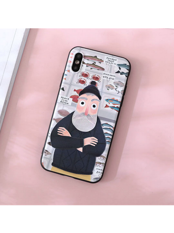 Matching Couple Phone Case Cartoon Character Print Silicone - Modakawa Modakawa