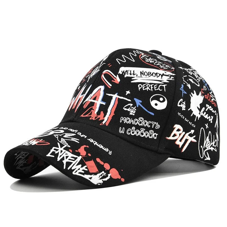 Step Into Graffiti Printing Hat Men And Women All-Matching Outdoor Sun Hat TrendyPeaked Cap Baseball Hat