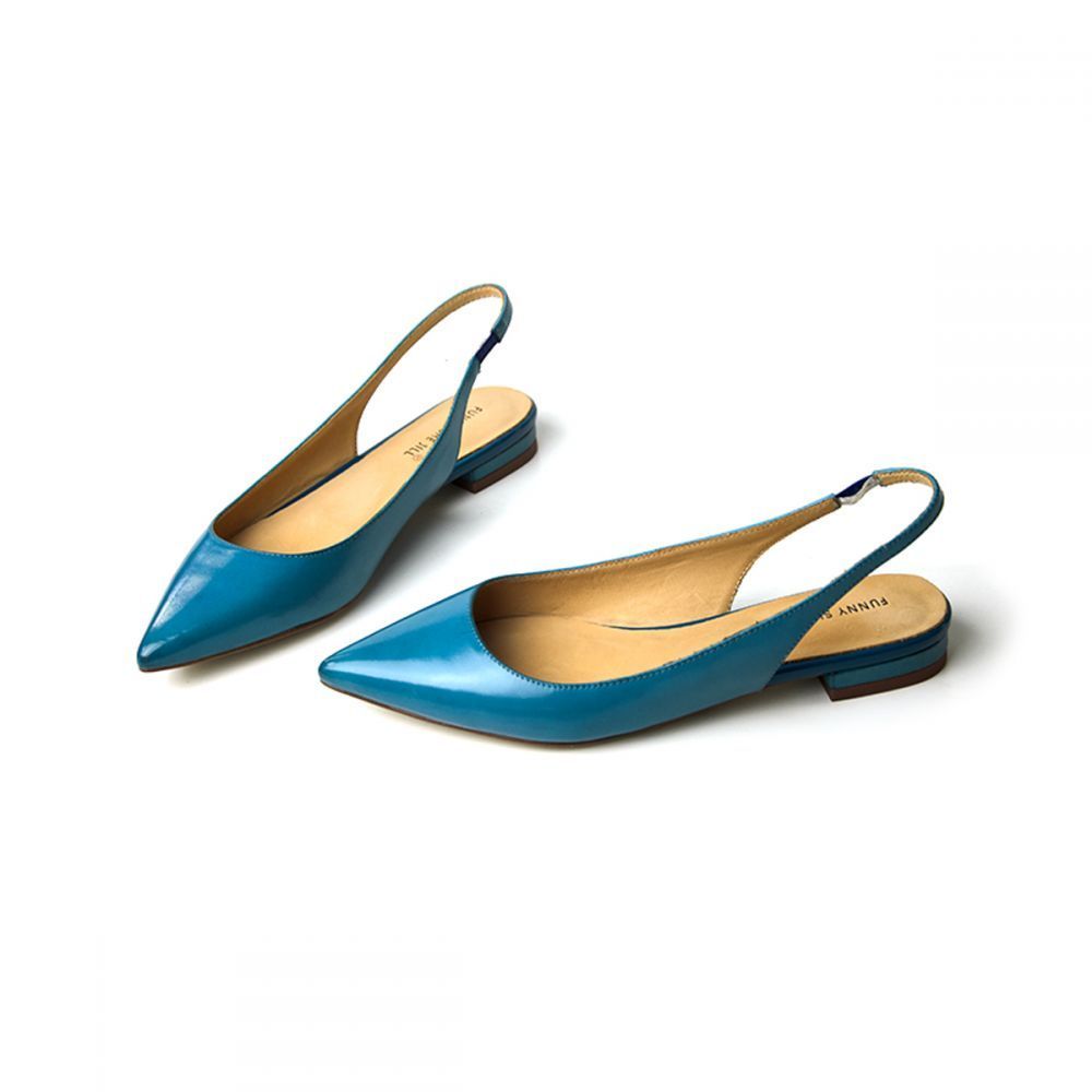 Pointed Toe Slingback Shoes Kitten Heel Flats