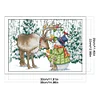 Elk And Snowman - 14CT Stamped Cross Stitch 38*29cm/14.96*11.42in