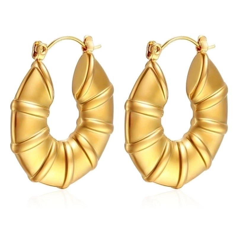 1 Pair Minimalist Classic Style Solid Color Plating 201 Stainless Steel 18K Gold Plated Earrings