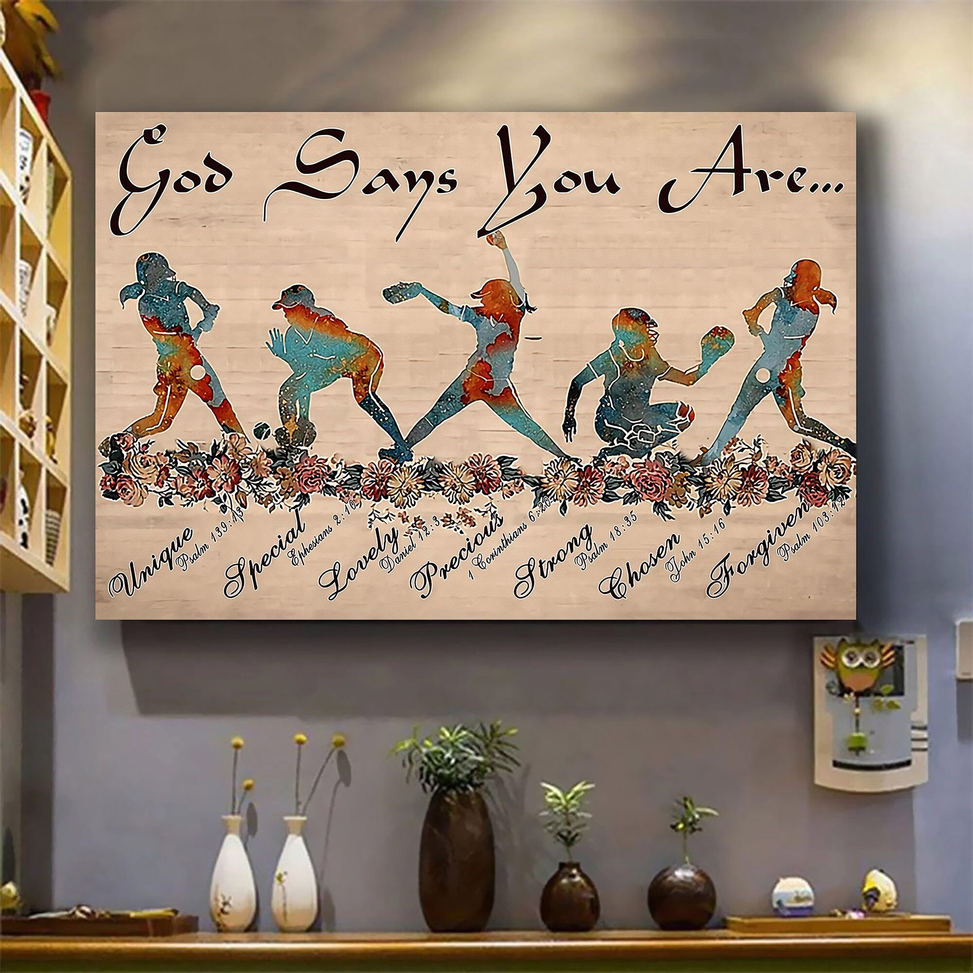 Baseball Lover - God Says You Are Canvas Print Wall Art 