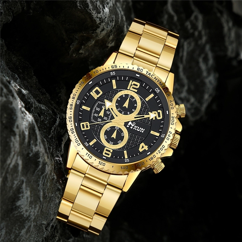 Casual Letter Single Folding Buckle Quartz Men’s Watches