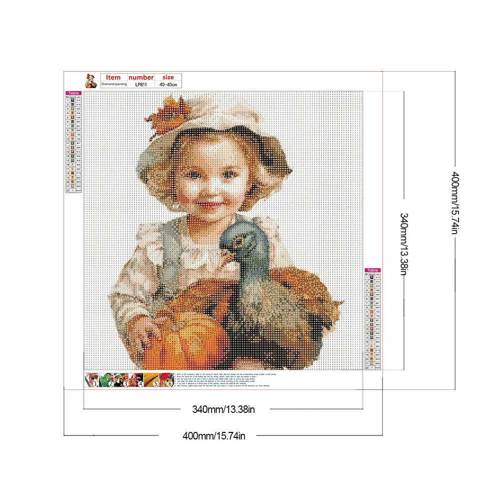 Diamond Painting - Full Round Drill - Harvest Farm Kid(Canvas|40*40cm)