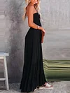 Solid Color Bandeau Bohemia Maxi Dress