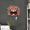 (US Only)Raccoon Theme Wood DIY Diamond Painting Hooks Home Decor Craft Kit for Wall