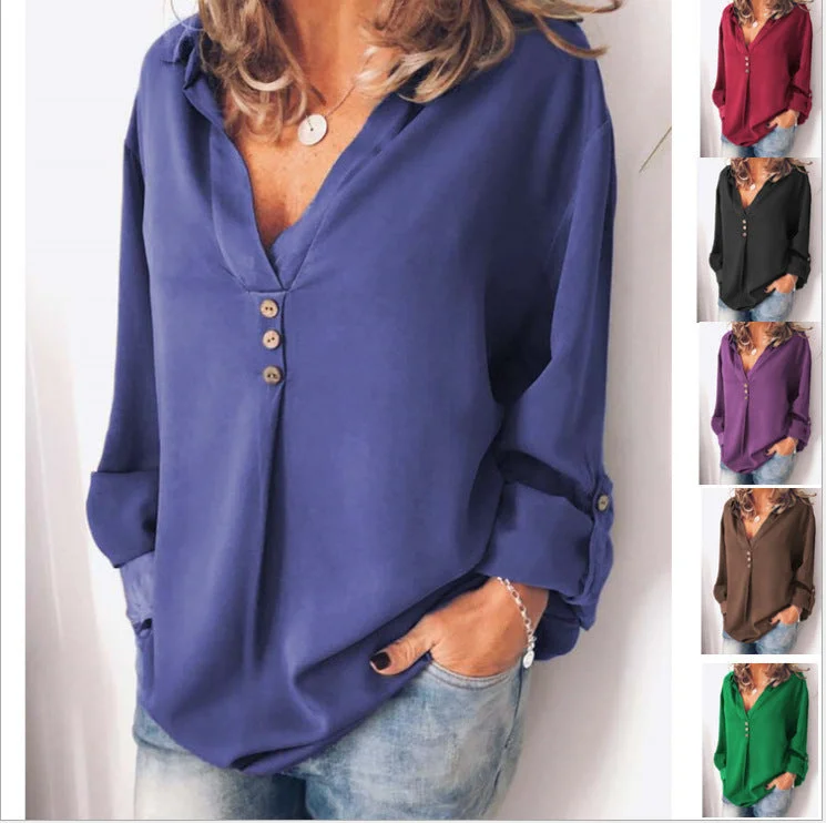 Solid Color Long Sleeve T Shirt