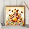>SALE<5D DIY Full Round Drill Diamond Painting Bear and Bee Kit Home Decoration30x30cm