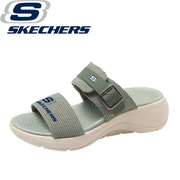 【SKECHERS】FÉLPAPUCS 2024 ÚJ ÉKSARKÚ FELCSÚSZTATHATÓ PAPUCS OTTHONI BELTÉRI VASTAGTALPÚ NŐI PAPUCS NYÁRI ÉS KÜLTÉRI HASZNÁLATRA