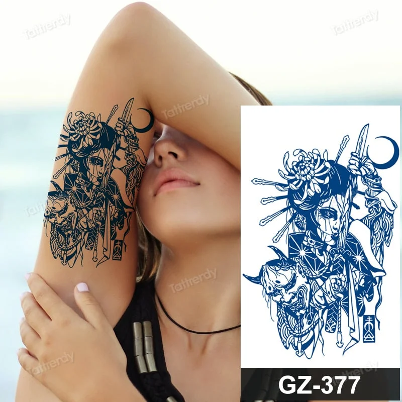 Juice Ink Lasting Waterproof Temporary Tattoo Sticker Dragon Snake Totem Tattoos Sun Wing Body Art Arm Fake Tatoo Women Men