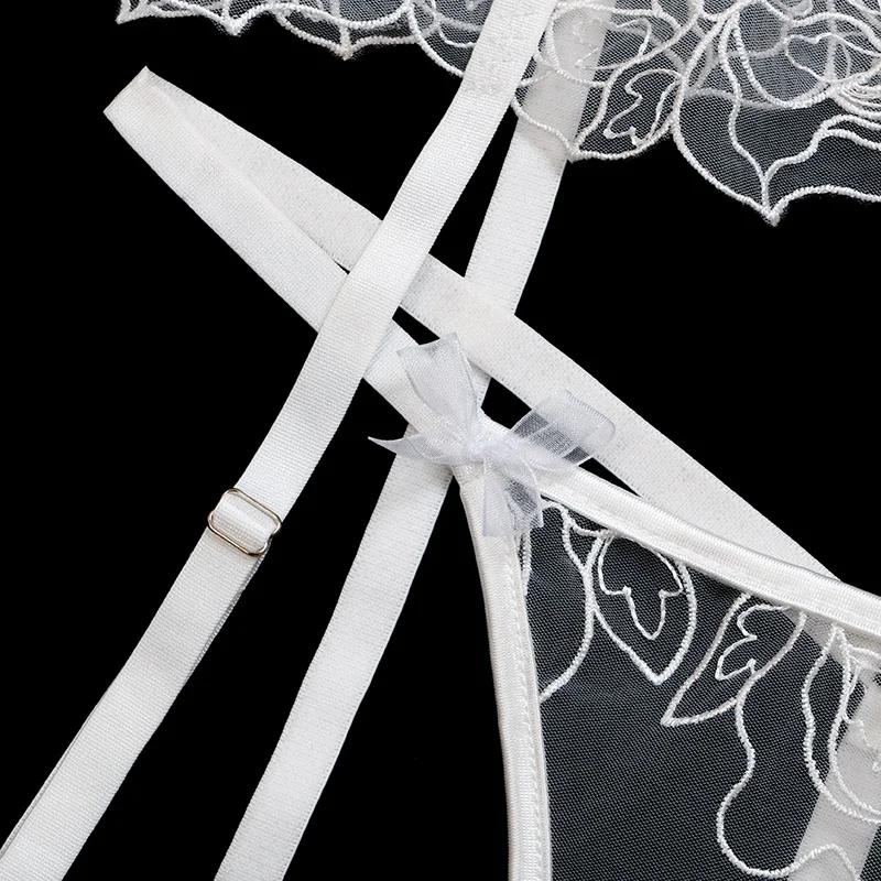 Billionm Pink Lingerie Set Women Blue Floral Embroidery Lengerie Nightwear Lace See Through Underwear Push Up Bra Panty Fancy Erotic Sets