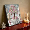 Kit sp&eacute;cial de peinture en forme de grand diamant en forme d&rsquo;arbre &agrave; fleurs avec cadre 9,84x9,84 pouces