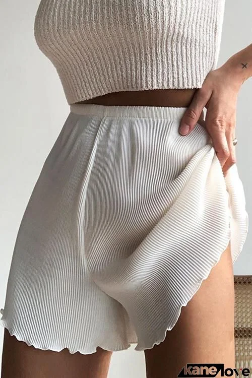 Solid Ruffles Shorts