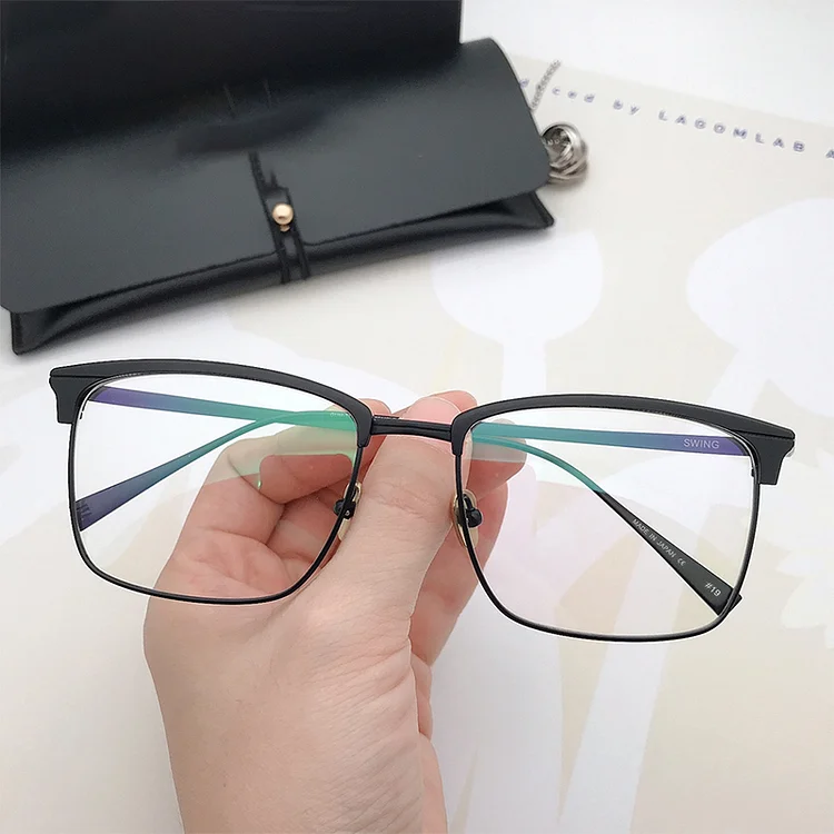 Japanese SWING Brand Pure Titanium Designer Vintage Square Eyeglasses Frame Men Hand-made Myopia Glasses Women Eye Accessories